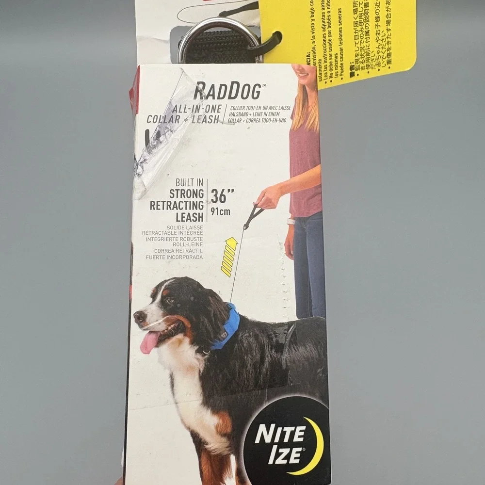 Nite‎ Ize RadDog All-in-One Dog Collar and Leash Red, Size XL 36